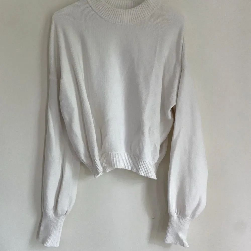 Ardene White Crew Neck Sweater Soft Knit Essential